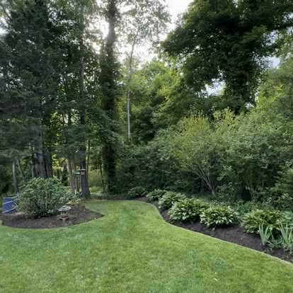 Finished landscaped garden and lawn